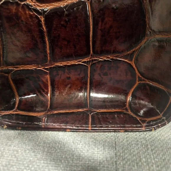 Dooney & Bourke Dark, Bergundy, Brown Crocodile Shoulder Bag - Picture 4 of 14